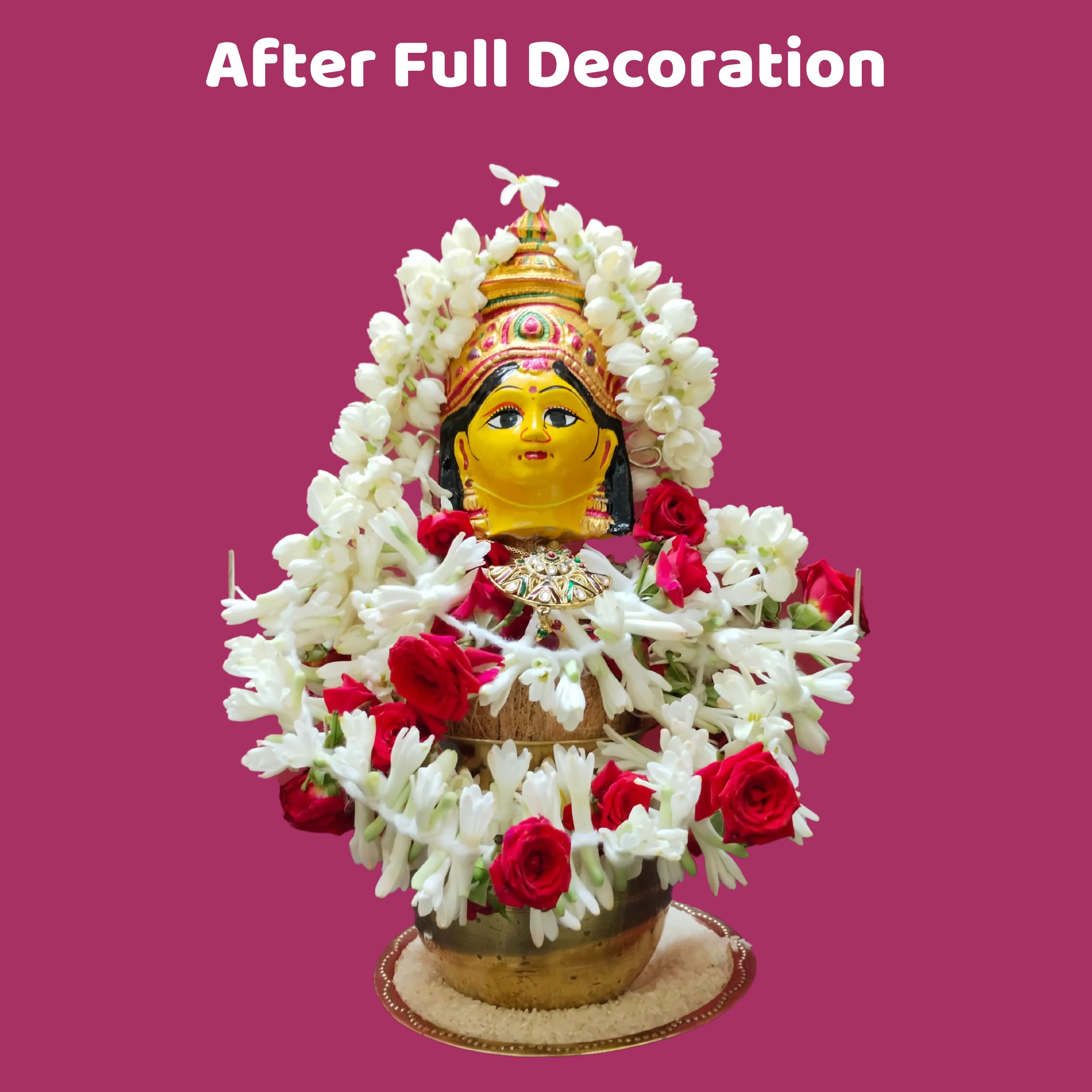 Anciently Varalakshmi Pooja Kalasam Flower Stand Stick | Varalakshmi Pooja Stand | Varalakshmi Pooja Decoration Items, Metal, 1 Set 3