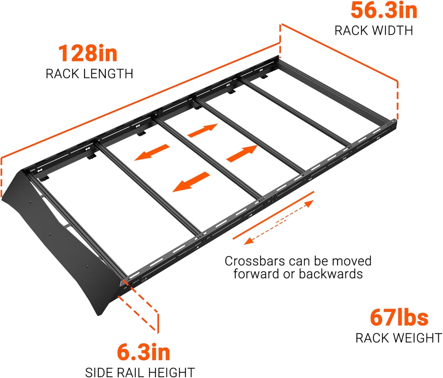 Aluminum Roof Rack for Mercedes-Benz Sprinter 144" High Roof 2007-2026, No-Drill Installation, Solar Panel Ready, 7 Adjustable Dual Slot T-Slot Crossbars, Low Profile with Wind Fairing