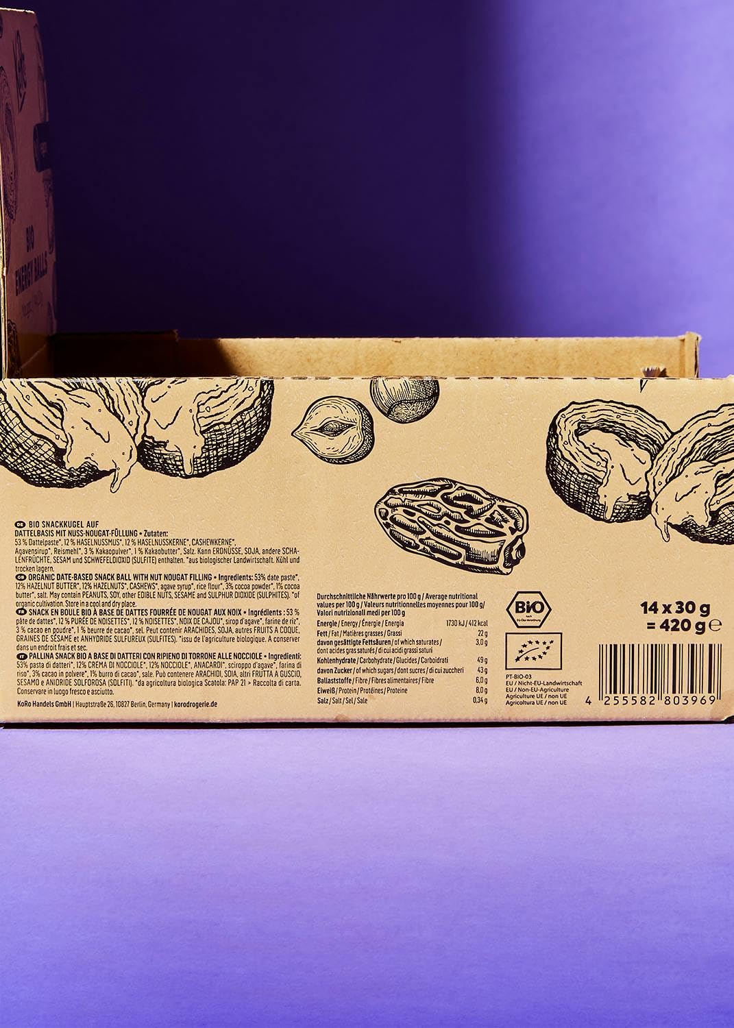 KoRo - Energy ball al gianduia bio | 14 x 30 g