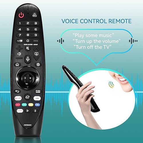 Miniatura 7 de Repuesto para control remoto LG Magic Voice para LG Smart TV 2017-2022, AN-MR22GA MR21GA MR20GA MR19BA MR18BA MR650A AKB75855501 Magic Remote con