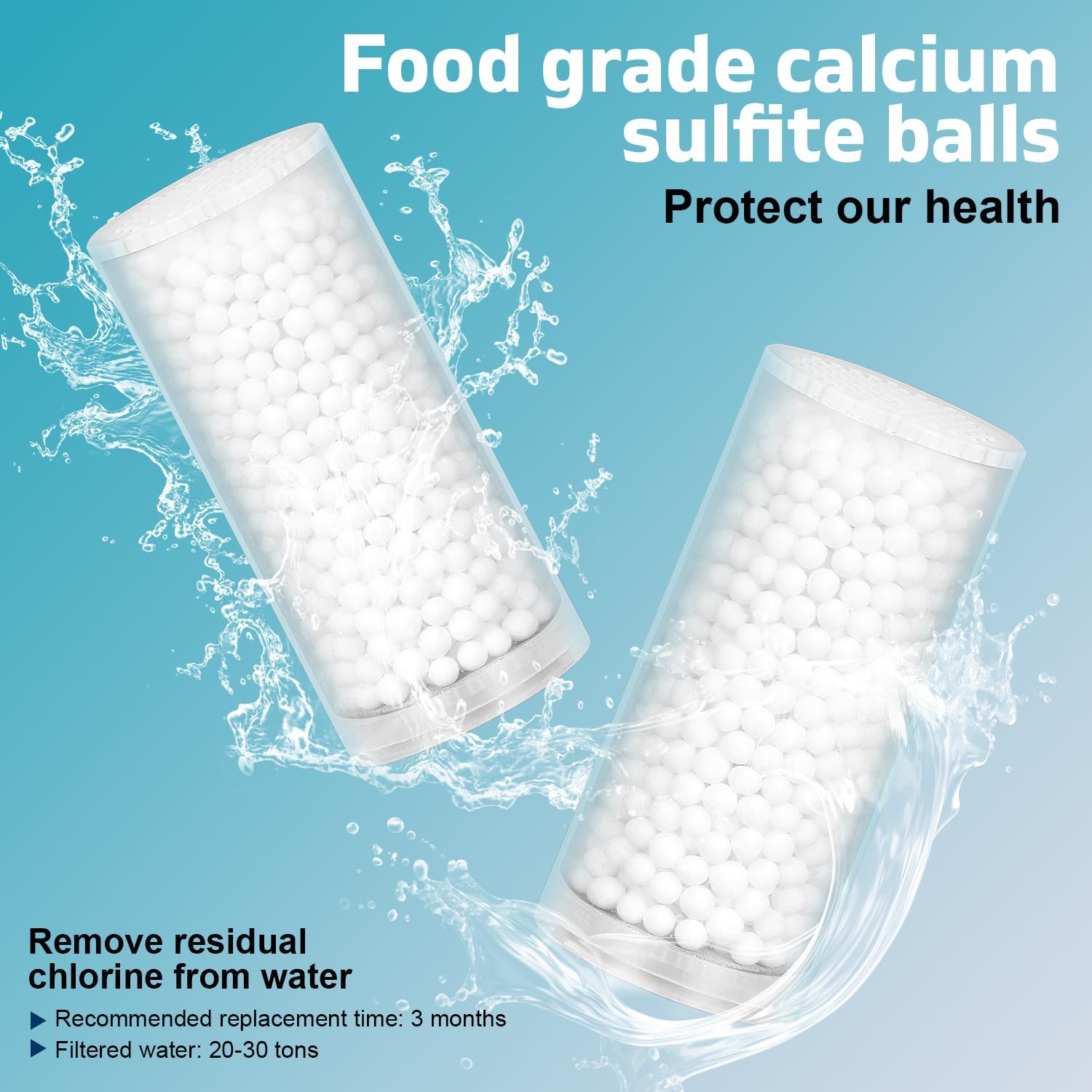 2 Pack Replacement Filters for Waterfall Faucet - Filters for Remove Chlorine Use for Faucet, Reduces Dry Itchy Skin