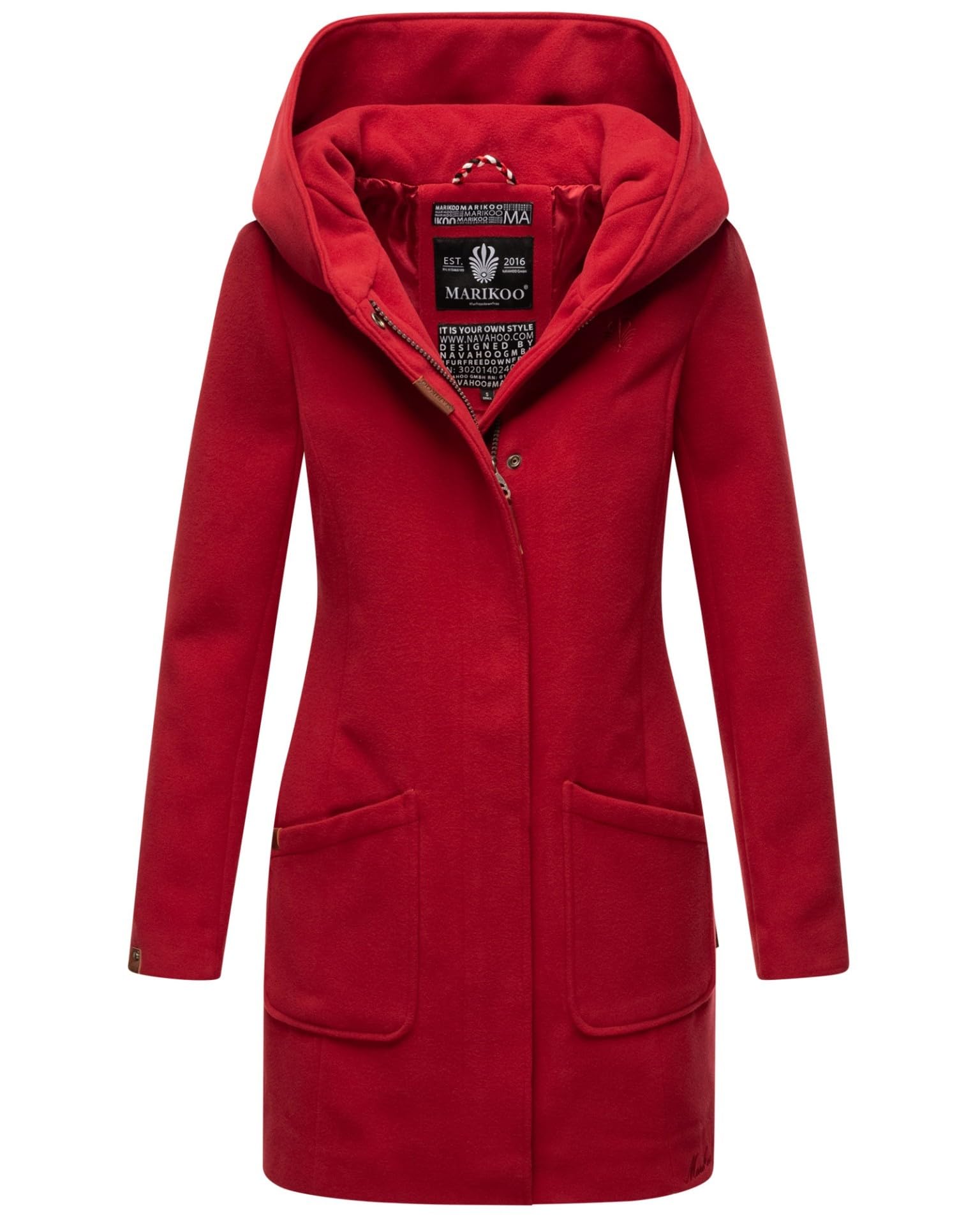 Marikoo B819 - Cappotto da donna, invernale, trench, parka, giacca lunga per la mezza stagione