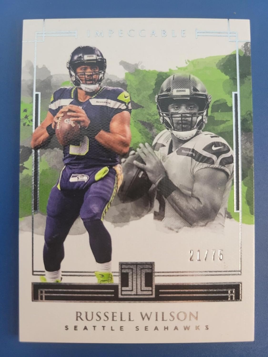 Russell Wilson 2018 PANINI IMPECCABLE #D 21/75 SEATTLE SEAHAWKS! - Football Cards