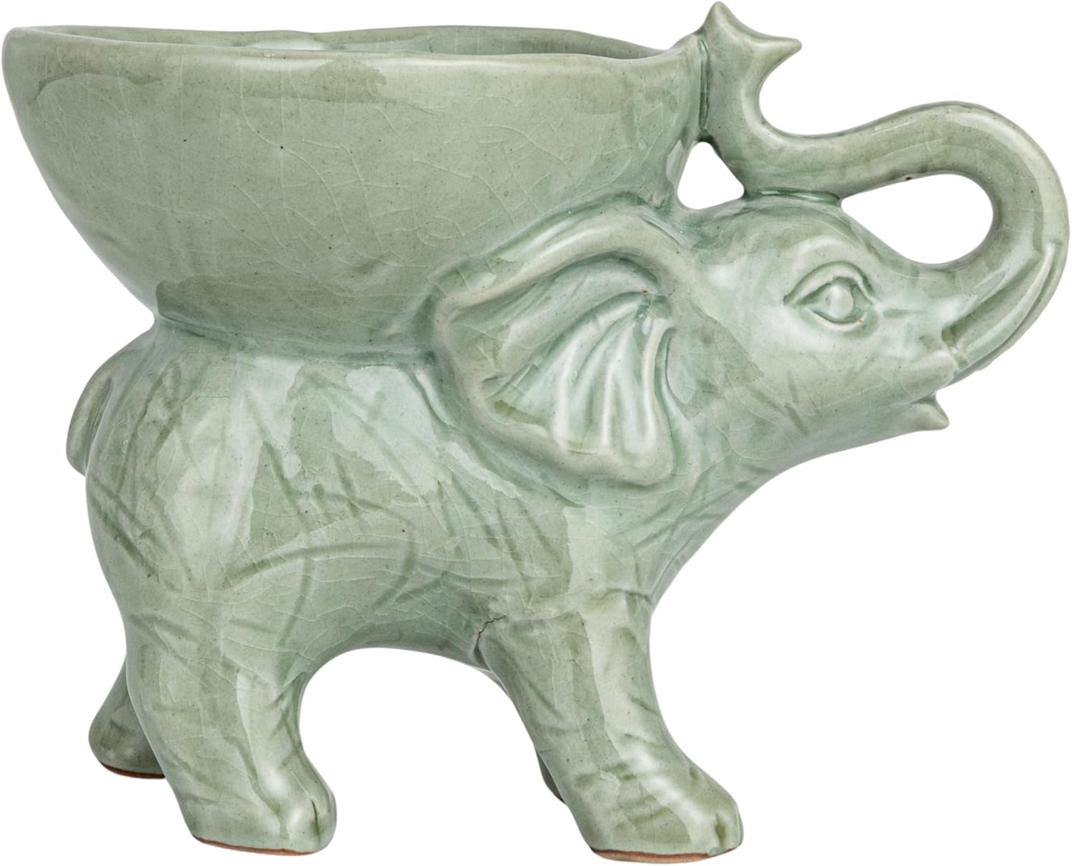 Creative Co-Op Majestic Stoneware Elephant Bowl, Grey