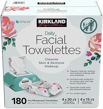 KIRKLAND Signature Daily Facial Towellettes, 4.53 Pound 180 Count, 1-Box
