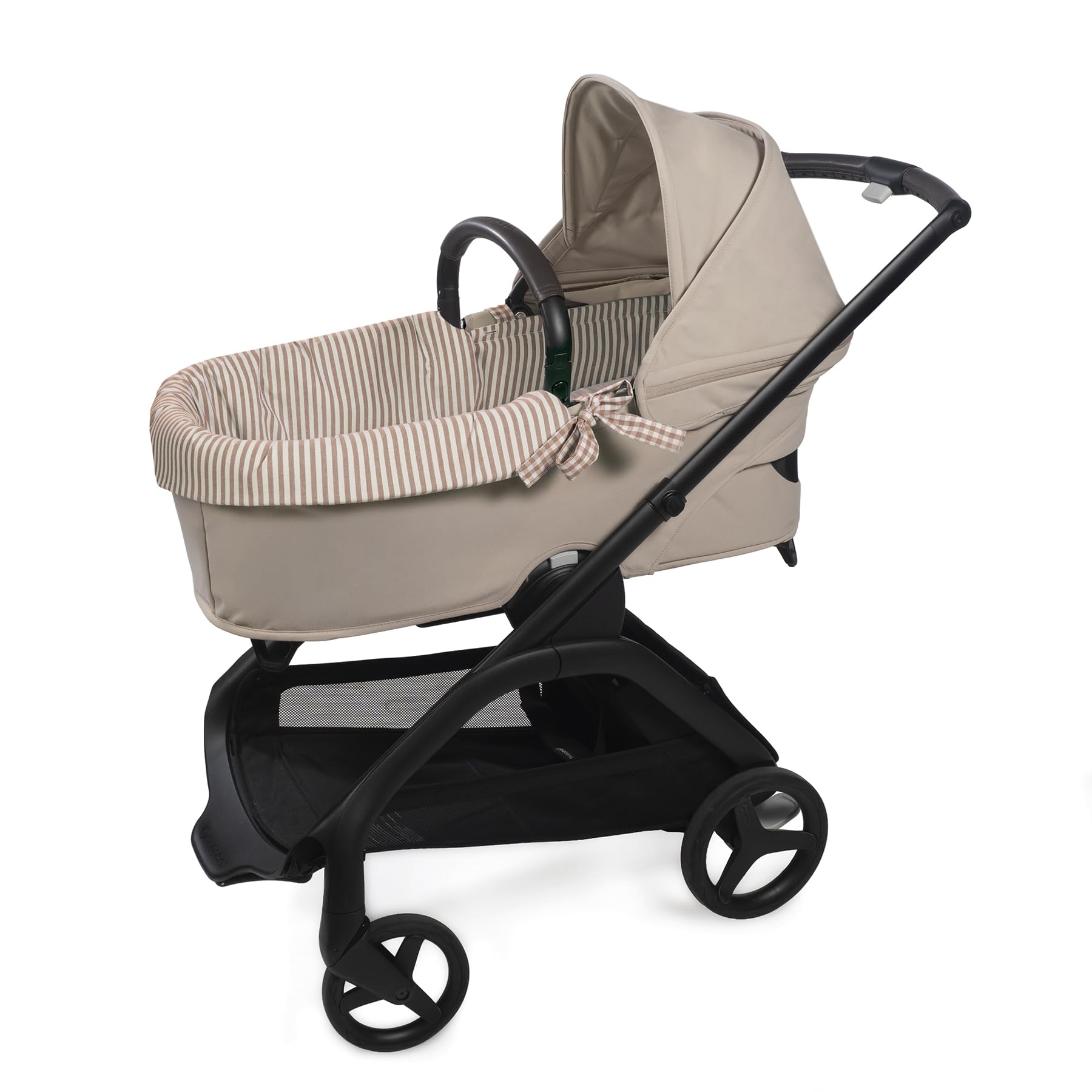 Cubre capazo dual más sábana Praliné de Walking Mum (VICHY/RAYAS MOKA)