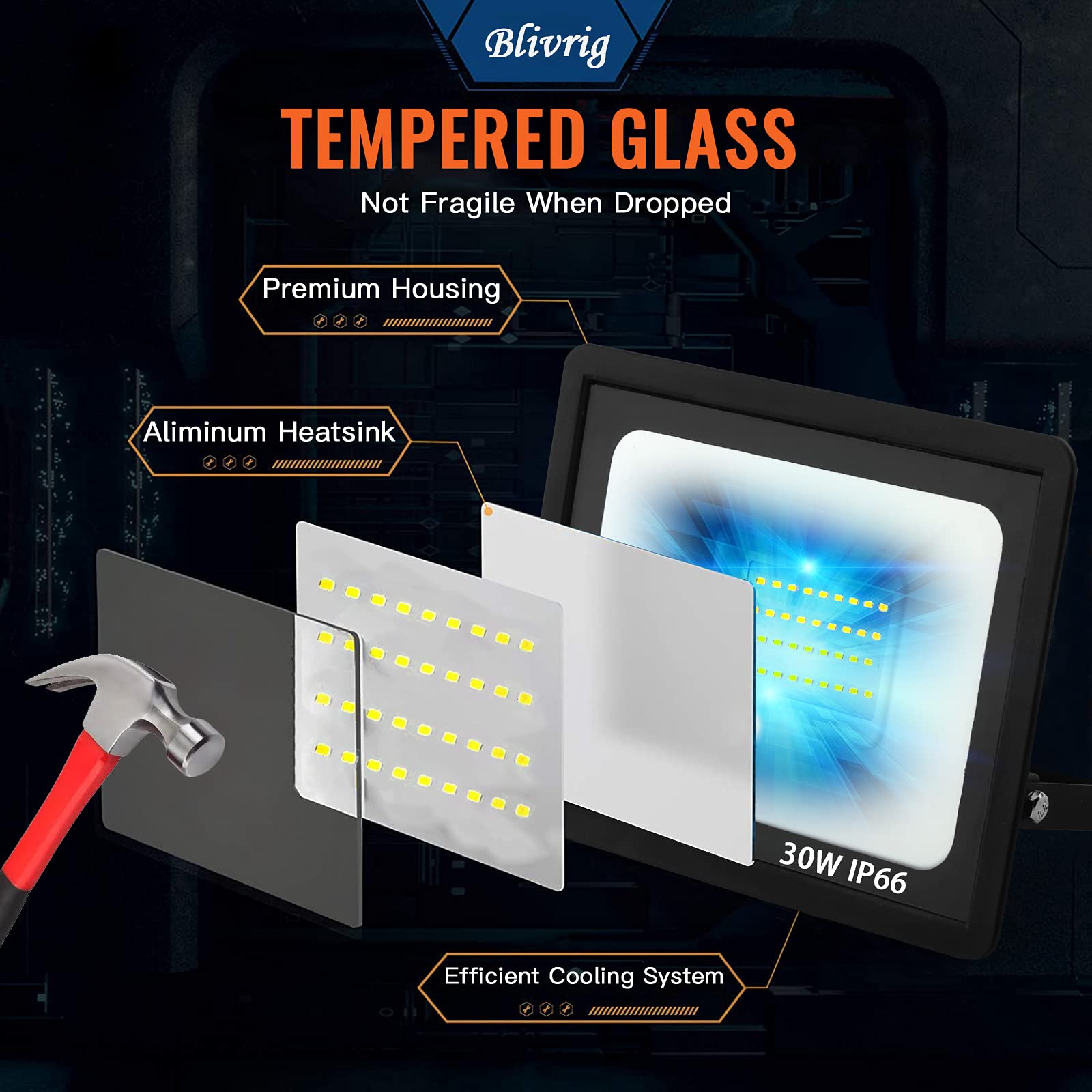 Faretto LED Esterno 30W Con Sensore Movimento - 3000LM, IP66, Luce Bianca 6500K Per Giardino E Garage - Foto 9