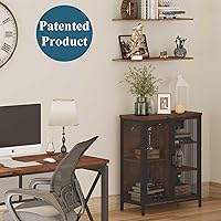 Vista 8 de BON AUGURE Coffee Bar Cabinet for Liquor, Small Storage Cabinet for Home Kitchen, Farmhouse Sideboard Buffet Cabinets, Industrial Alcohol Cabinets