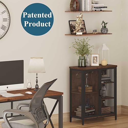 Miniatura 8 de BON AUGURE Coffee Bar Cabinet for Liquor, Small Storage Cabinet for Home Kitchen, Farmhouse Sideboard Buffet Cabinets, Industrial Alcohol Cabinets