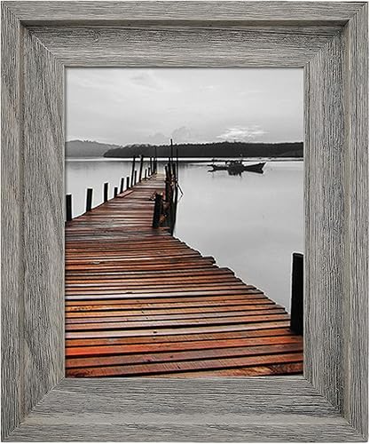 Eosglac - Marcos de fotos rústicos de 8x10 pulgadas, marco de fotos de madera maciza con frente de vidrio, para montaje en pared o exhibición en