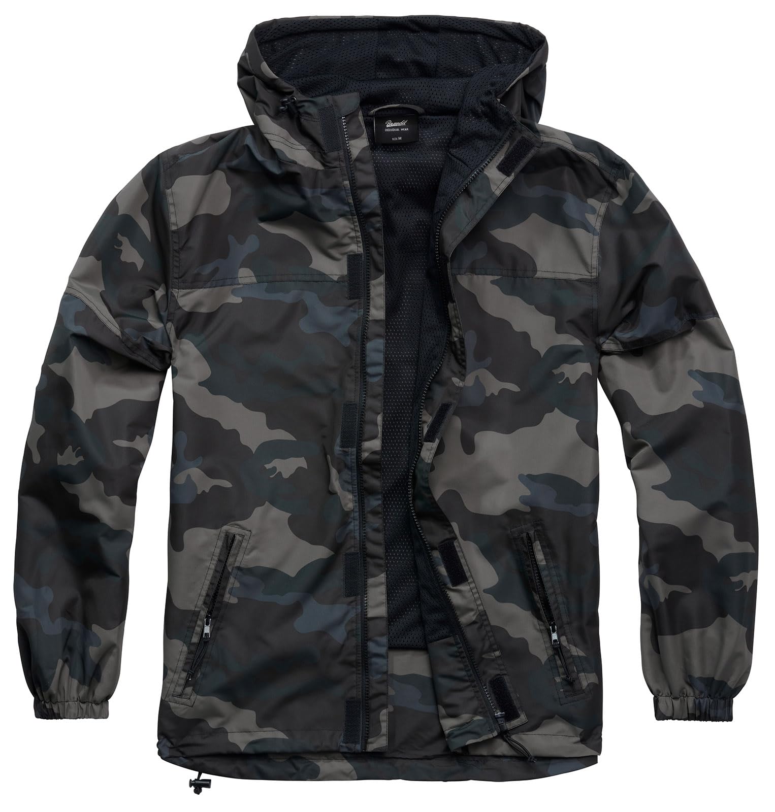 Brandit Summer Windbreaker, Front Zip Dark camo, L