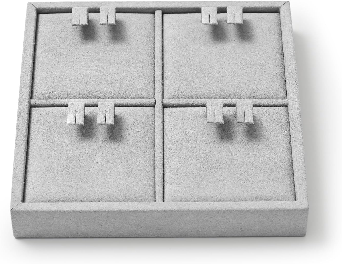 Oirlv Microfiber Jewelry Earring Display Tray Grey image 2