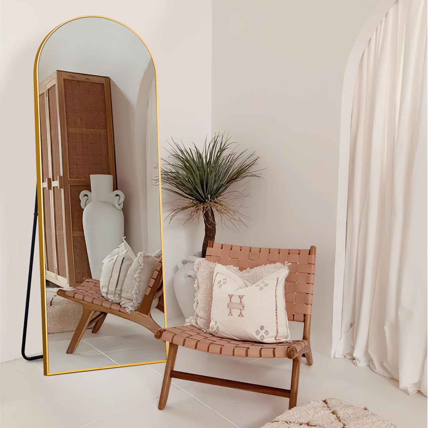 Buy NeuType 64x21 Arched Full Length Mirror Gold Mirror Wall Mirror