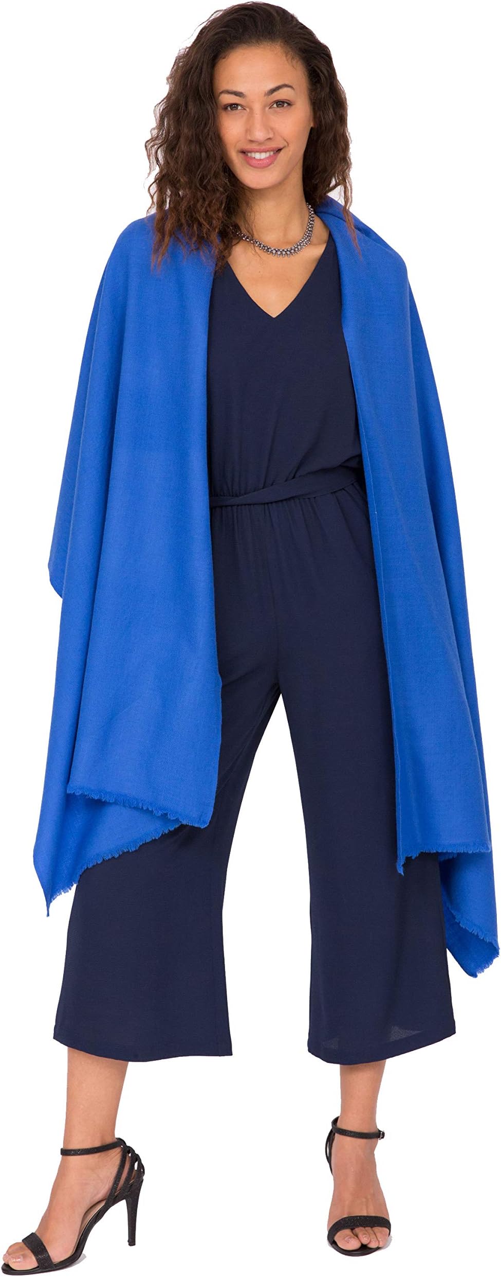 likemary Pashmina Shawl - Winter Scarf - Merino Wool Pashmina Scarfs for Women - Blanket Scarf - Travel Blanket - Winter Shawl - Ethical Gifts - Kasa Stole - Cobalt Blue