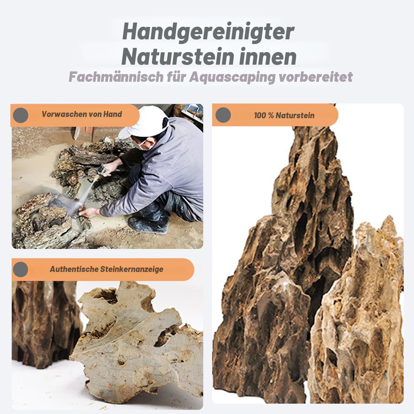Unocho Dragon Stone Aquarium Steine 2,25kg Seiryu Stein für Aquarien Landschaft Modell Fischbecken Terrarium Vivarium Paludarium Amphibien Gehege(5-10 cm)