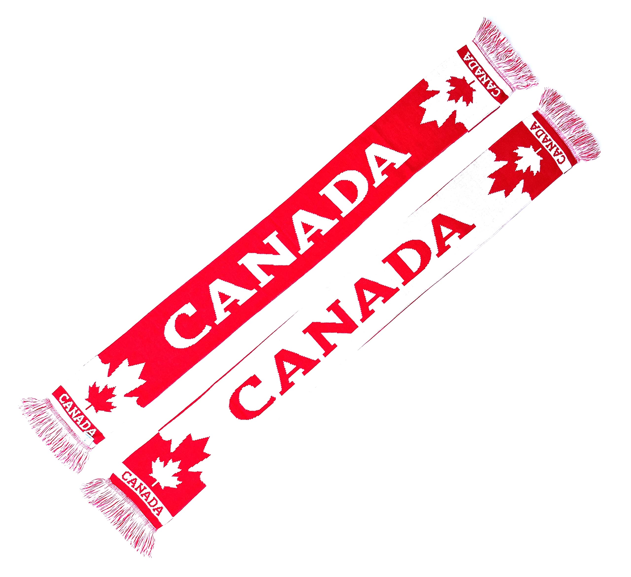 Bufanda de punto de fútbol de Canadá (hoja de arce)