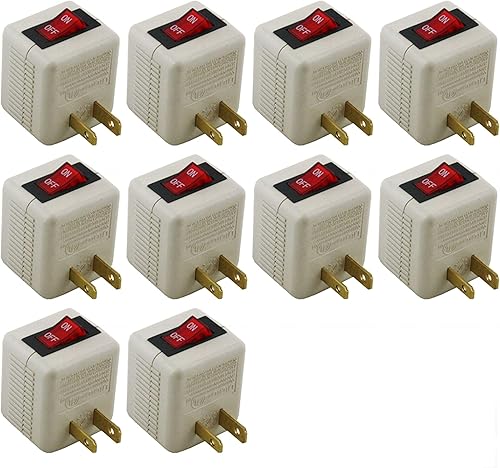 Wideskall Adaptador de enchufe de pared de alimentación de CA de 2 clavijas con certificación ETL (paquete de 10)