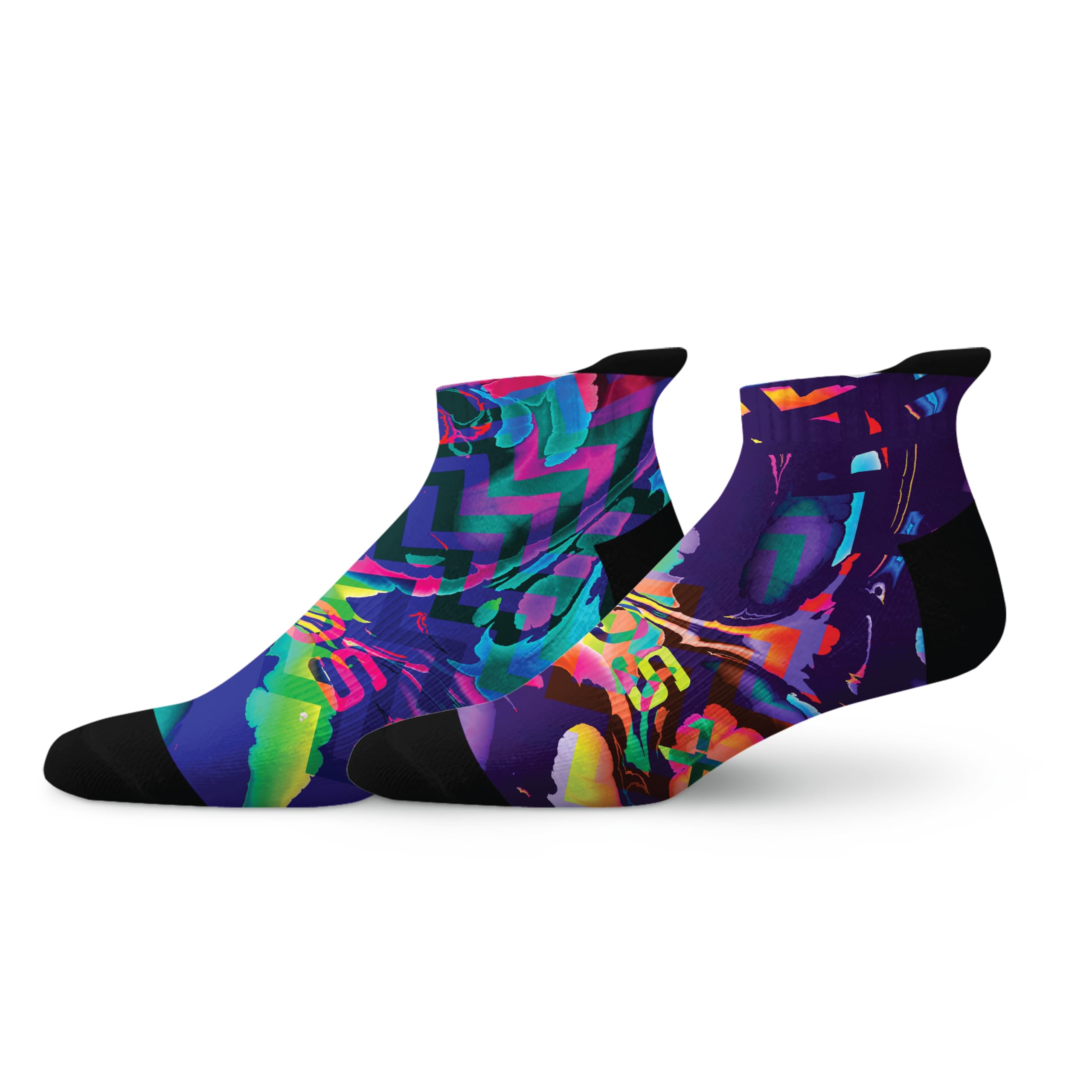 Sox Footwear Colour Spill Bright and Colour Spill Dark Combo Pack Tab Socks (Large)