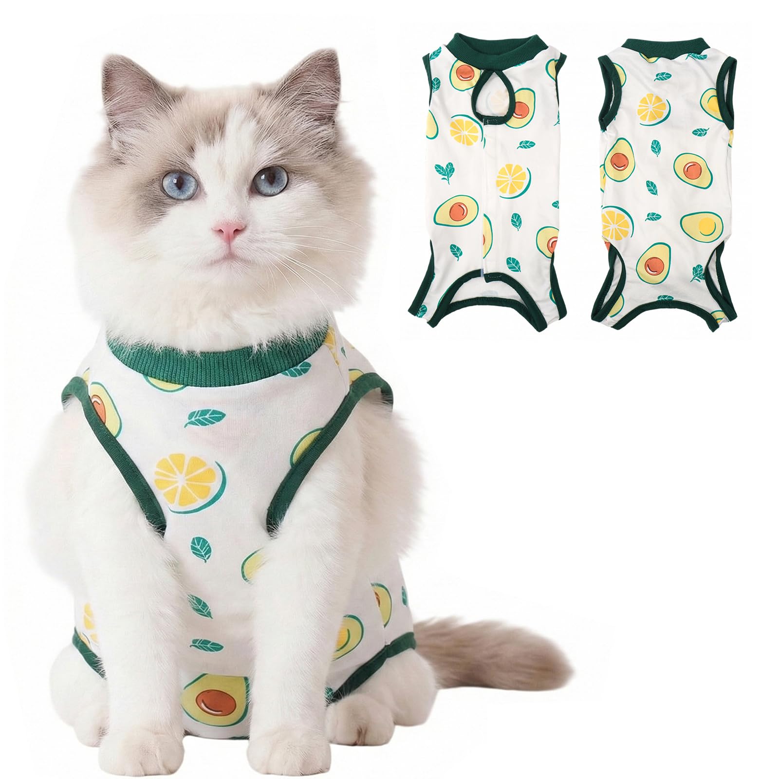 Traje de recuperación para gatos evita lamidos en heridas abdominales de esterilización hembra