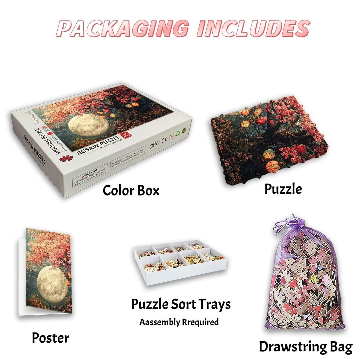 Puzzle 3000 sztuk kwiat, drewniane puzzle księżyc, klasyczne wyzwanie puzzle dla całej rodziny, zabawki puzzle litery na plecach, oryginalne prezenty dla mężczyzn dekoracja -2135