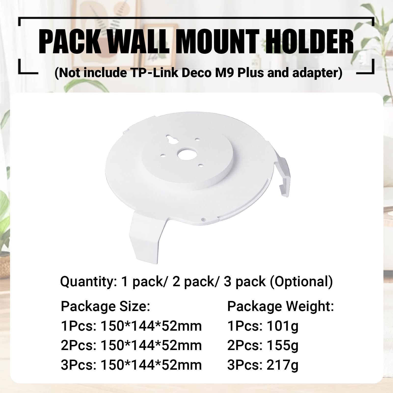 Supporto a parete per TP Link Deco M9 Plus per tutta la casa Supporto per staffa robusto Supporto per router TP Link salvaspazio Collegabile senza cavi disordinati o viti appese (3 pezzi)