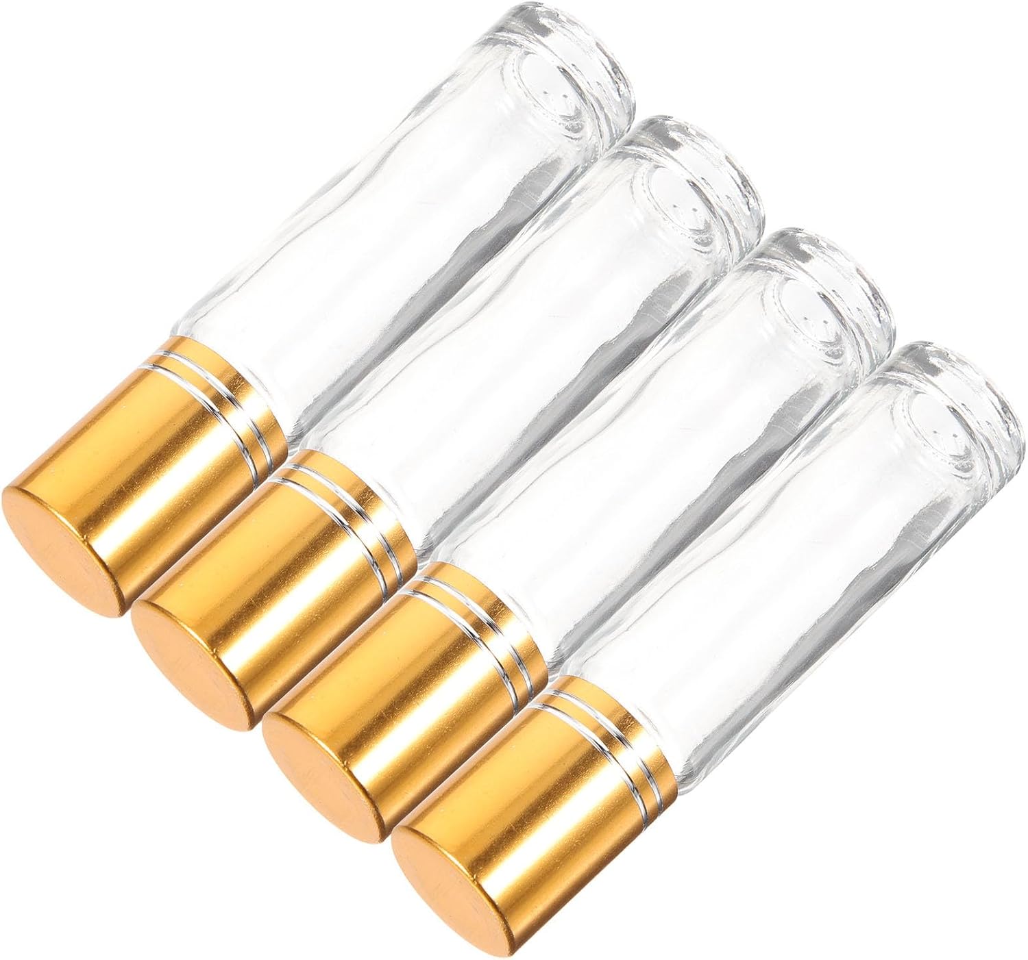 4pcs 10ml Glass Roller Bottles Leakproof Essential Oil Dispenser Refillable Aromatherapy Roller Bottle for Travel and Body Care