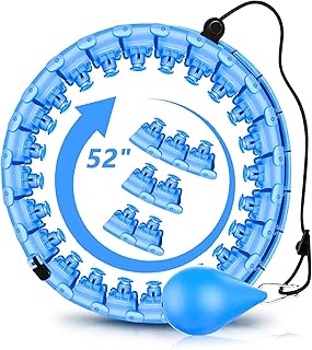 Smart Weighted fit Hoop, Smart Hula Hoops for Adults and Beginner Weight Loss, Fitness Hula Circle Non-Fall, Exercise Hoop 2 in 1 Massage Weighted Loss Hoola Hoops Detachable 27 Sections
