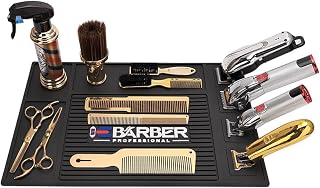 Magnetic Barber Mat for Station Barber Organizer Mat for Clipper Salon Station Tools with 4 Slots for Clippers Salon Barbershop Work Station Pads Anti Slip(4 Slots)