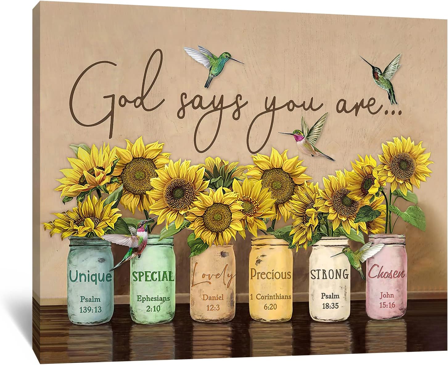 Amazon.com: God Says You Are Canvas Wall Art Inspirational Quotes ...