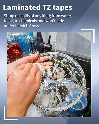 Miniatura 4 de Oozmas Cinta de etiquetas de repuesto compatible para TZe-135 TZ135 compatible con Brother P-Touch blanco sobre cinta transparente de 12 pulgada,