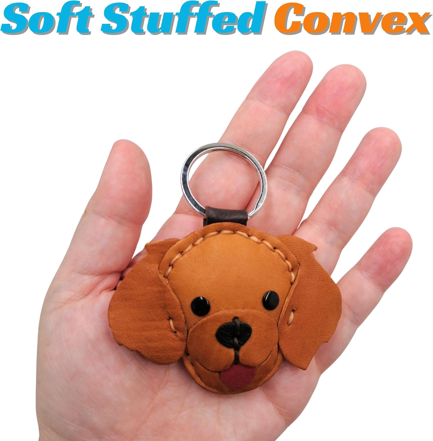 Genuine Leather Keychain, Animal Keyring, Bag Purse Charm Pendant Gifts Handmade, Cute Key Holder, Pets Lover Accessories image 3
