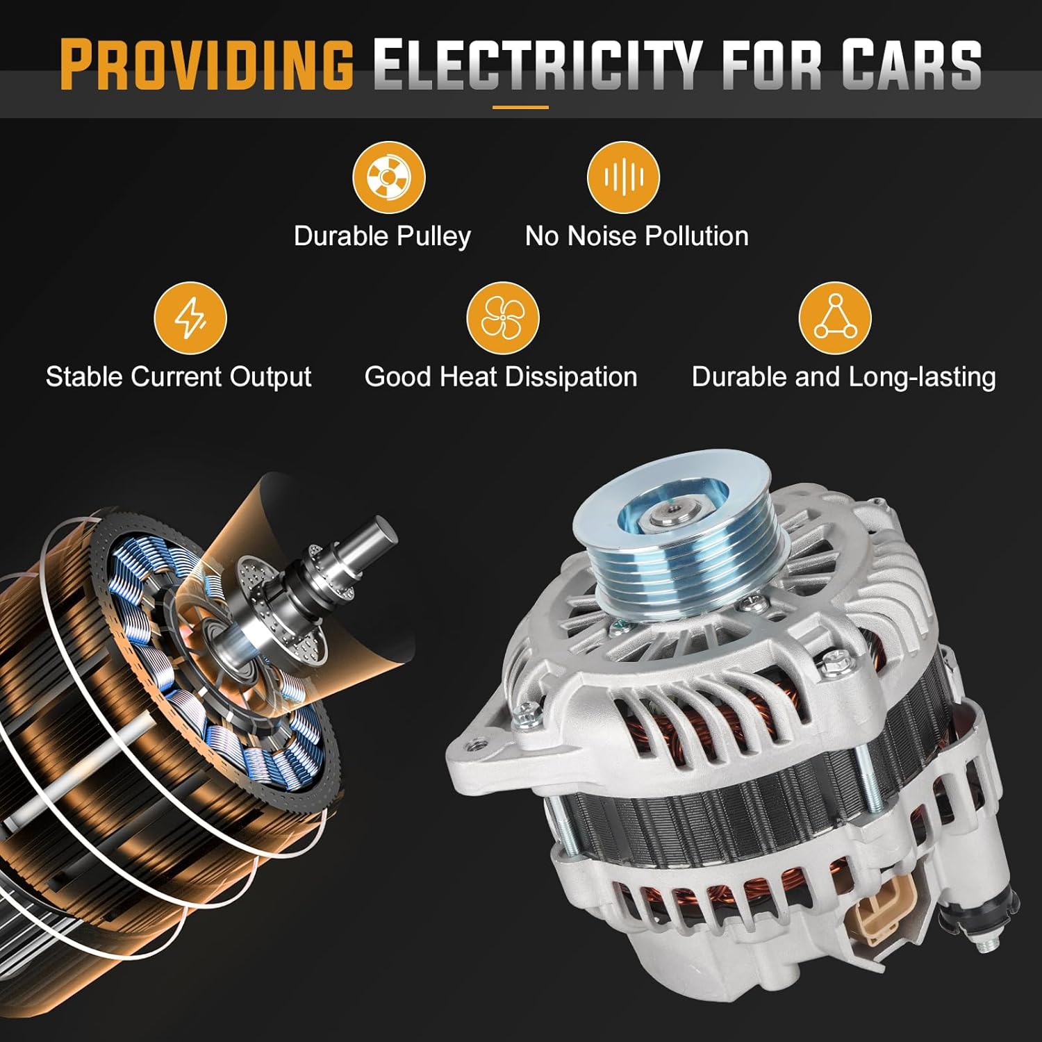 New 110Amp Alternator for Nissan Pathfinder 3.5L 2004, Nissan 350Z 3.5L 2003-2006, for Infiniti FX35 3.5L 2003-2008, for Infiniti G35 3.5L 2003-2006 Replace# 11051, 23100-CD010, A003TG0191