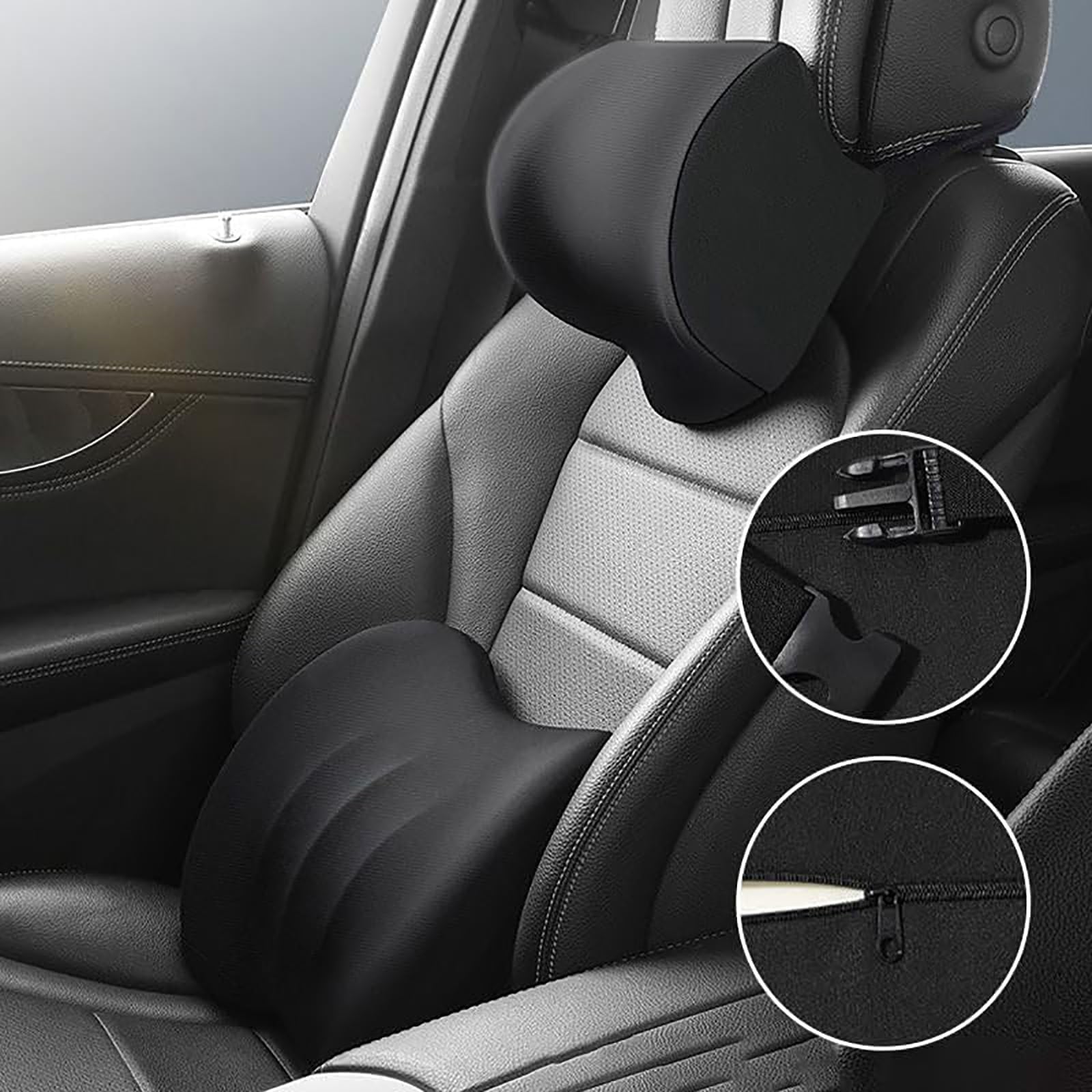 Cuscino Poggiatesta Auto per OMODA 9 C9 2025 | Supporto per Seggiolino,Poggiatesta da Viaggio Ortopedico,Supporto Collo, Testa e Spalle,Rimovibile Traspirante