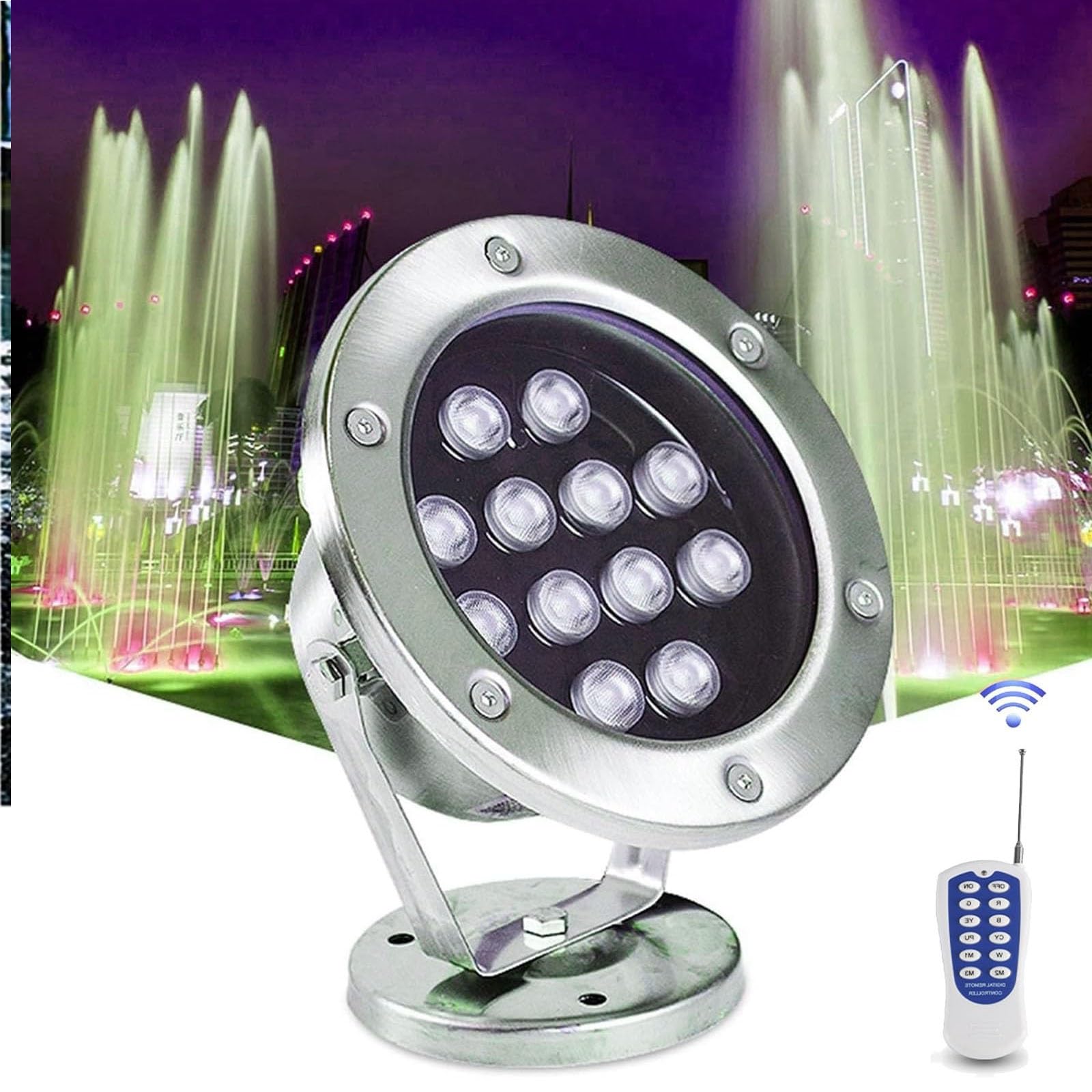 Luces LED sumergibles para fuentes RGB de 12V 24V y foco para estanques de jardín