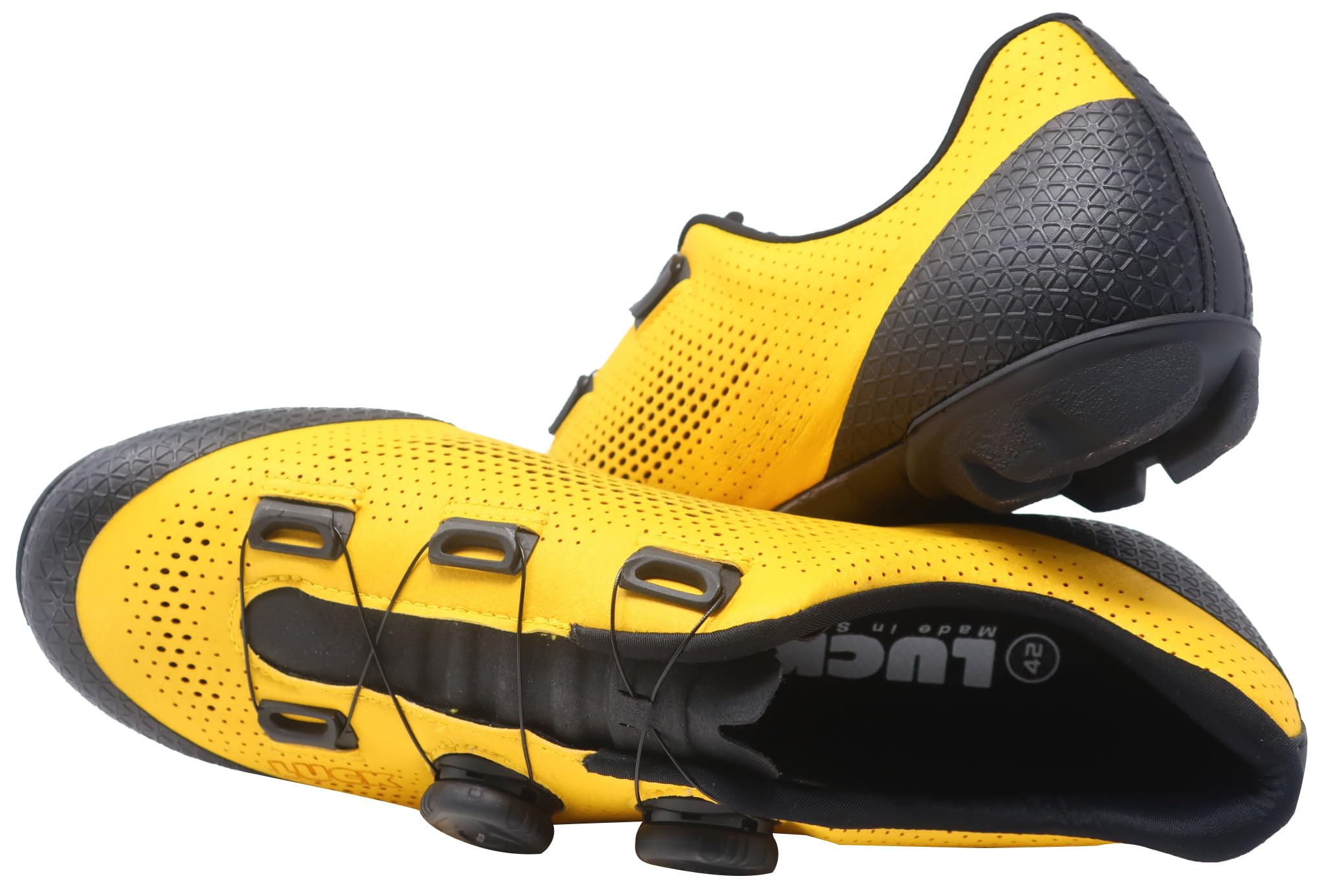 LUCK Optim, Zapatillas de Ciclismo MTB con Suela de Carbono y Doble Cierre rotativo.