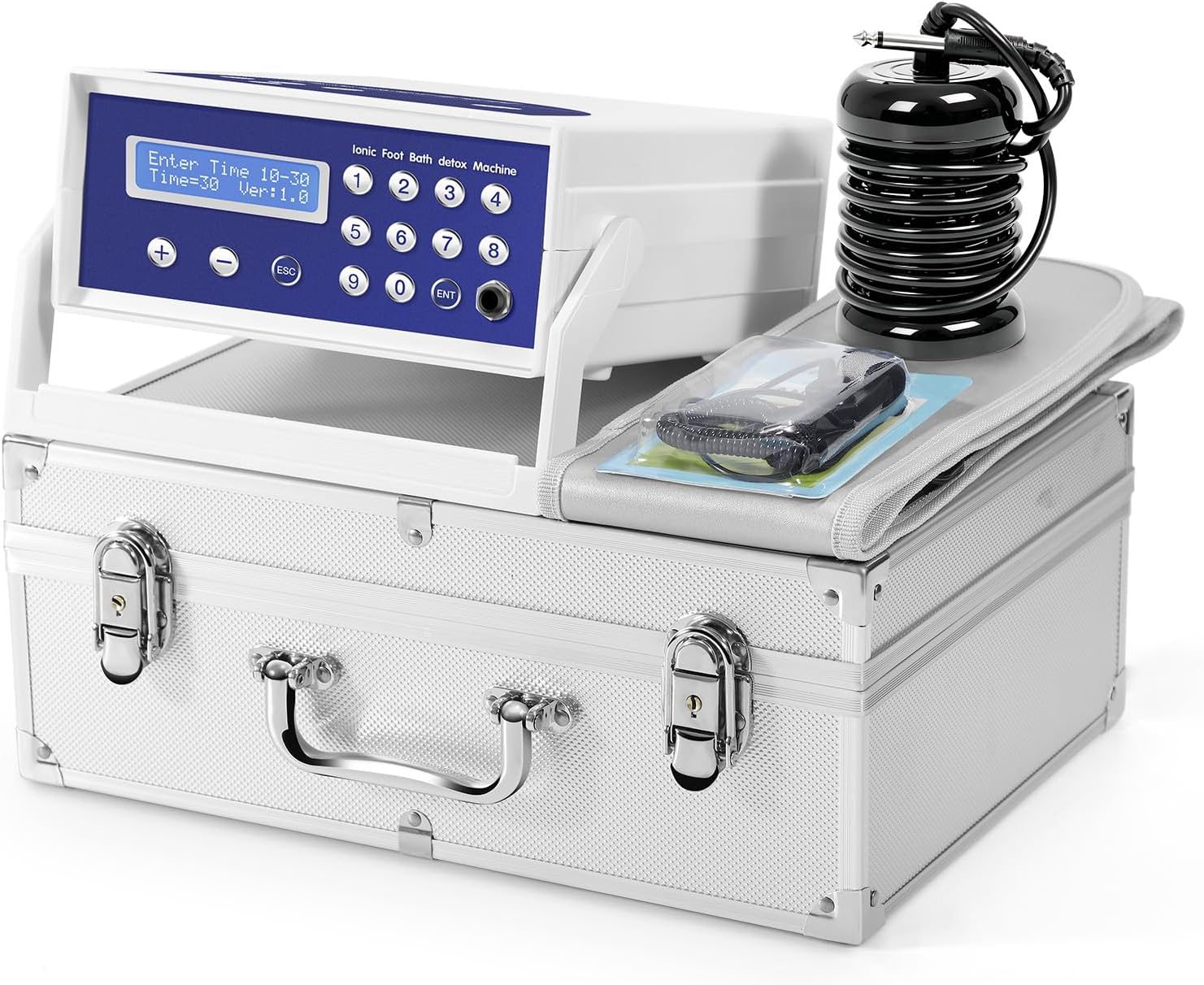 veicomtech Ionic Foot Bath Detox Machine, 2-in-1 Foot Detox Machine, Ionic Foot SPA with Wristband, Heating Belt and Array, Detox Foot Bath for Home Use and Salon As Holiday Gifts