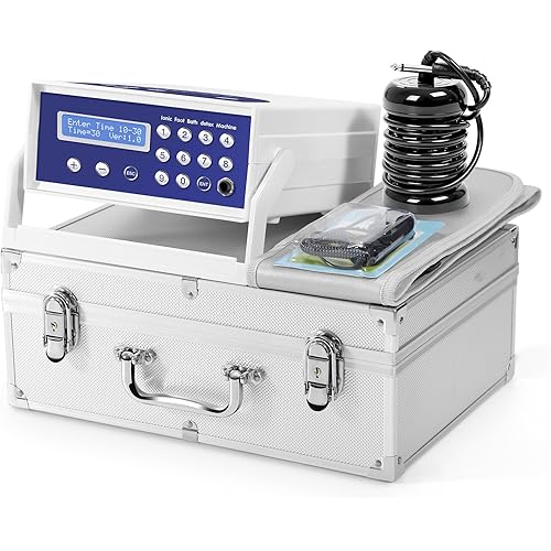 veicomtech Ionic Foot Bath Detox Machine, 2-in-1 Foot Detox Machine, Ionic Foot SPA with Wristband, Heating Belt and Array, Detox Foot Bath for Home Use and Salon As Holiday Gifts