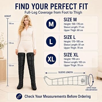 Full-Leg Air Compression Massager with 12 Modes and 6 Chambers