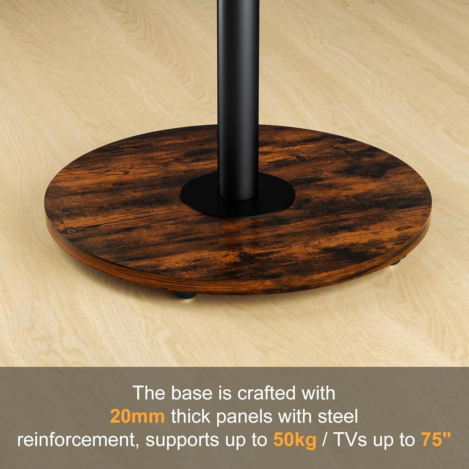 unho Black Rolling tv Stands for Living Room Swivel Portable tv Stand on Wheels for 40-75 Inch LCD LED OLED TVs, Height Adjustable&Wood Basecorner tv Stand, Mobile TV Cart Holds up to 110Lbs