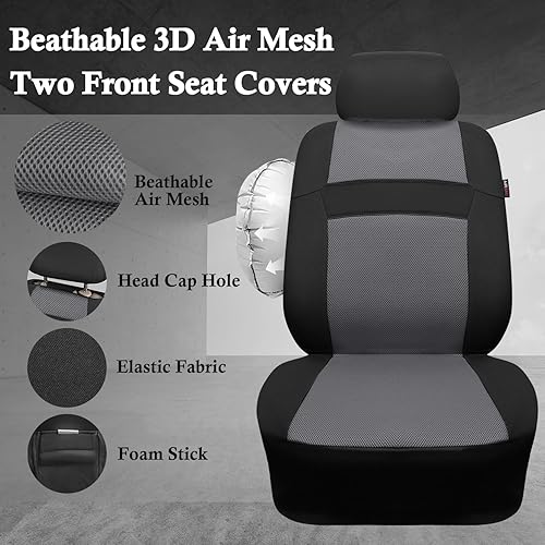 Miniatura 3 de CAR PASS Fundas de Asiento de Automóvil de Malla de Aire Solo para Asientos Delanteros, Fundas de Asiento Universales para Automóvil que se Ajustan