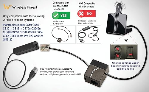 Miniatura 4 de Enchufe USB Ordenador PC Laptop a RJ9 hembra Adaptador para auriculares Trabajo con Avaya Nortel Nt Yealink Viop POE NEC Mitel Office Escritorio
