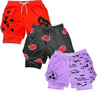 FOR KINGS. BY KINGS CROWN LMTD SUPPLY Anime Shorts - Breathable Mesh Stretch Compression Short with Pockets and Towel Holder
