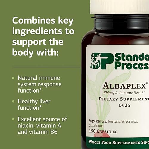 Miniatura 4 de Standard Process Albaplex - Apoyo inmunológico, apoyo renal y apoyo hepático con vitamina A, vitamina C, niacina, vitamina B6, harina de avena,