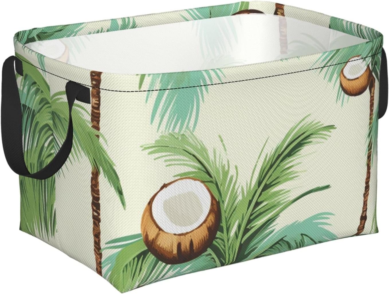 Collapsible Storage Basket for Shelves, Decorative Closet Bin with Handles