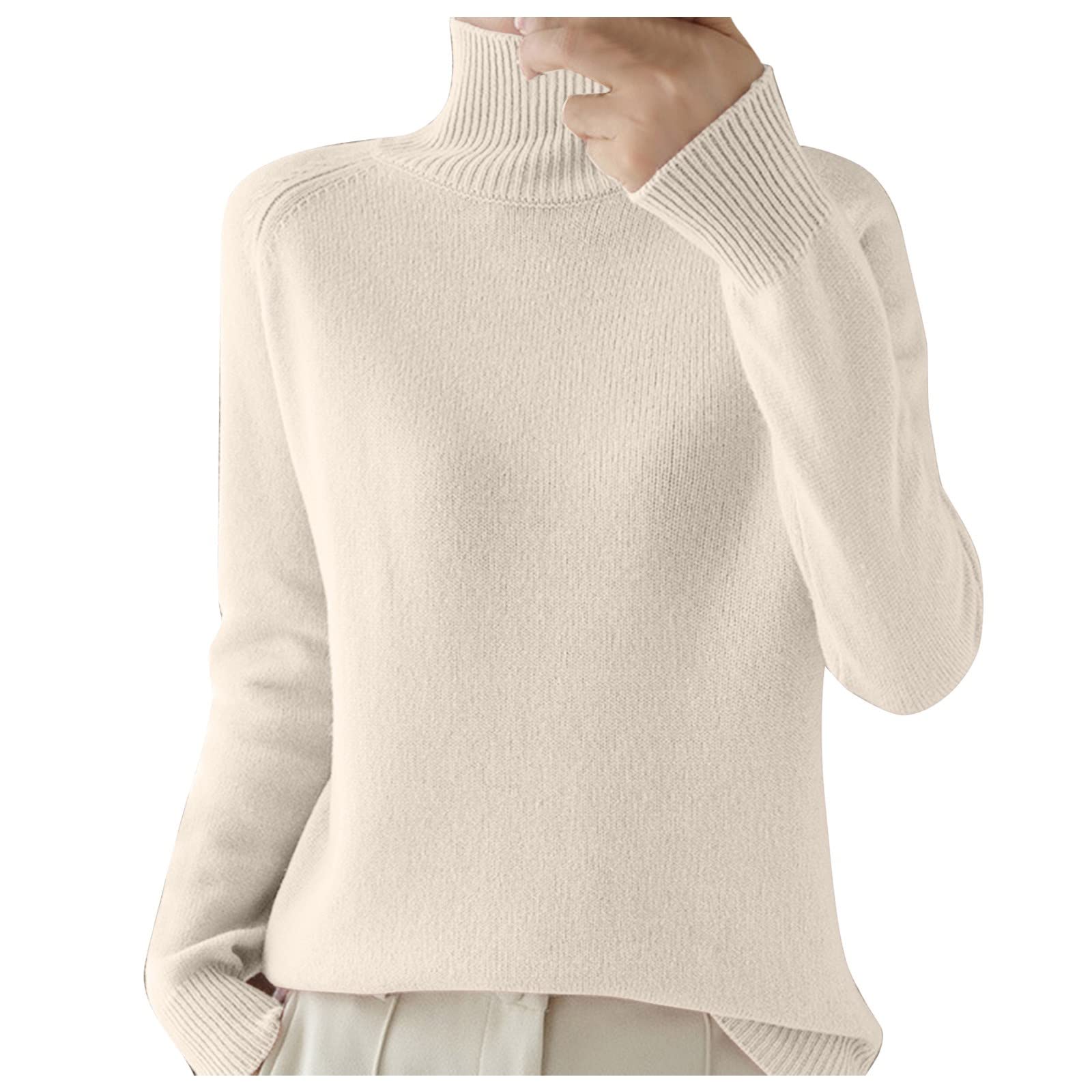 Maglione da donna lavorato a maglia autunno inverno tinta unita O collo casual elegante pullover allentato maglione top per autunno inverno confezioni di maglioni da donna, Grigio, XXL