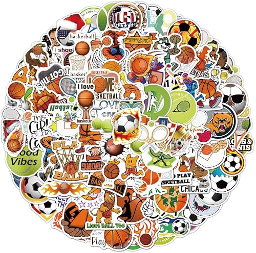 200 calcomanías para botellas de agua calcomanías de pelota deportiva impermeables de vinilo hidroska para teléfono patineta laptop calcomanías para