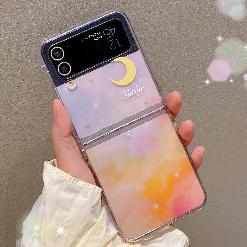 Coque rigide Samsung Z Flip 3 transparente anti-choc orange