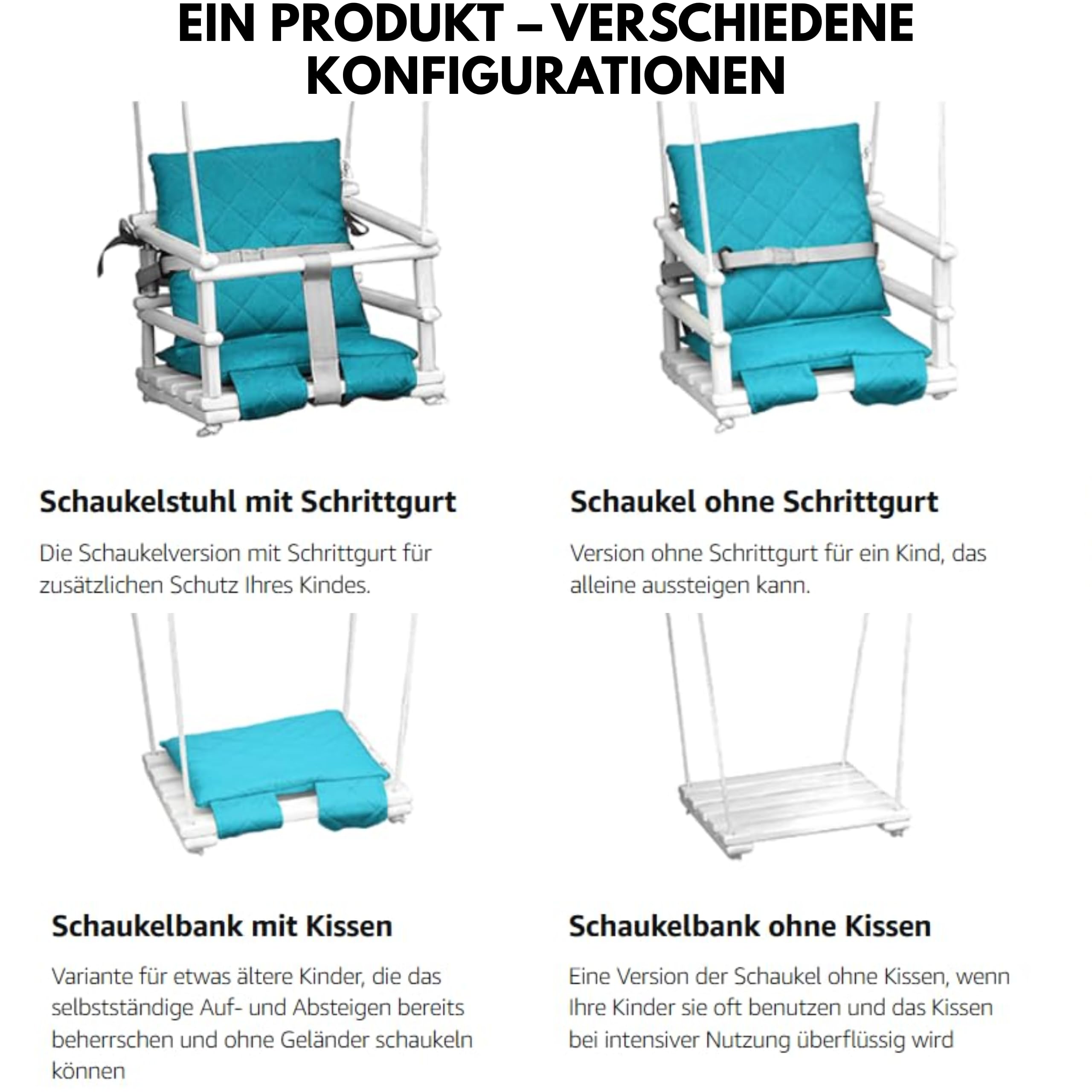 Drewniana huśtawka dla dzieci, huśtawka dla dzieci, huśtawka 3 w 1 + pas bezpieczeństwa, huśtawka dla malucha, huśtawka dla niemowląt, huśtawka dla dzieci, drewniana huśtawka do wewnątrz i na zewnątrz