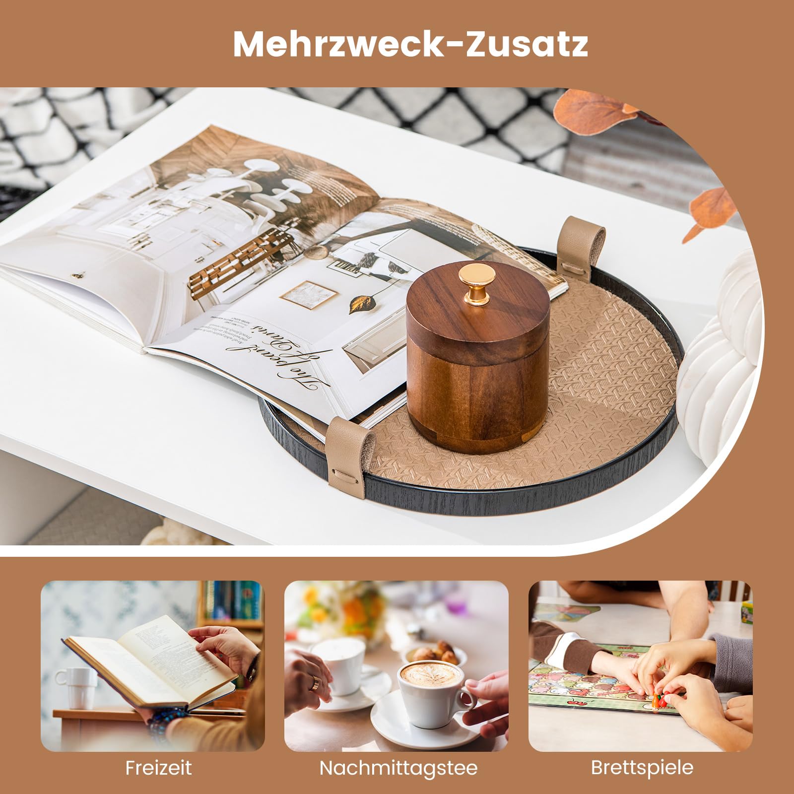 COSTWAY Stolik Kawowy z Miejscem do Przechowywania, Prostokątny Stół Retro z Półką Środkową w Kształcie Litery L, 3-Poziomowy, Geometryczny do Salonu, Recepcji, 90 x 50 x 42 cm