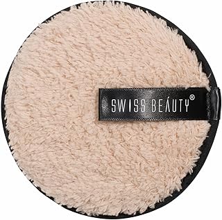Swiss Beauty Soft &amp; Gentle Cleansing Reusable Makeup Remover Pad| Easily Removes Stubborn Face &amp; Eye Makeup | Pack of 1 | ...
